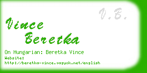 vince beretka business card